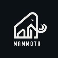 monograma logo diseño con mamut imagen en blanco vector