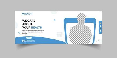 Medical healthcare facebook cover or banner template design vector