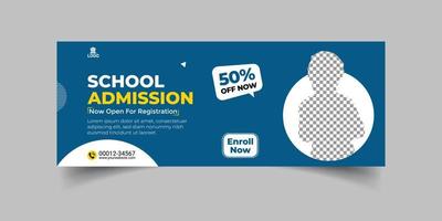 Back to school social media web banner and facebook cover photo design template vector