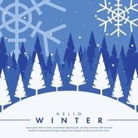 flat design beautiful winter background vector