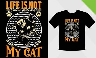 archivo eps de plantilla de diseño de camiseta de gato para catvector vector