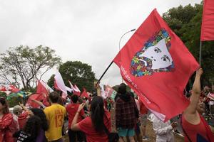 Brasilia, Brazil, October 23, 2020 Supporter for former President Lula of Brazil, take to the streets in support of their candidate for the upcoming elections photo