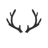 Vector flat black deer horns