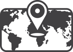 épingles et illustration de la carte du monde dans un style minimal png