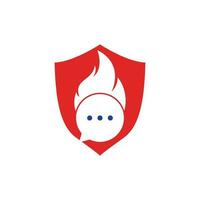 vector de plantilla de logotipo de chat de fuego. hot talk logo símbolo o plantilla de icono