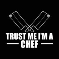diseño de camiseta de chef vector