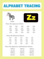 Alphabet tracing worksheet vector