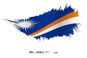 bandera de Marshall islas en grunge estilo con ondulación efecto. vector