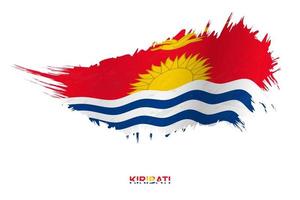 Flag of Kiribati in grunge style with waving effect. vector