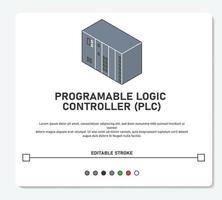 Industrial PLC Programable Logic Controller With Input and Output Simple Vector Editable Stroke