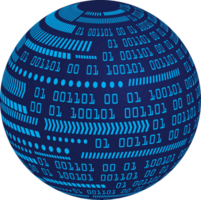 blauw wereldbol met technologie elementen png