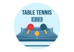 People Playing Table Tennis Sports with Racket and Ball of Ping Pong Game Match in Flat Cartoon Hand Drawn Templates Illustration vector