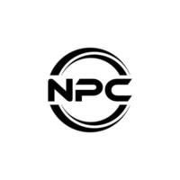 diseño de logotipo de letra npc en ilustración. logotipo vectorial, diseños de caligrafía para logotipo, afiche, invitación, etc. vector