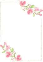 blooming magnolia flower branch frame png