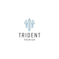 Trident line art logo icon design template vector