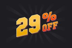 29 Percent off Special Discount Offer. 29 off Sale of advertising campaign vector graphics.