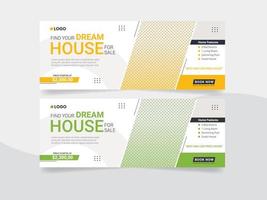 Real estate web banner and social media Facebook cover template
