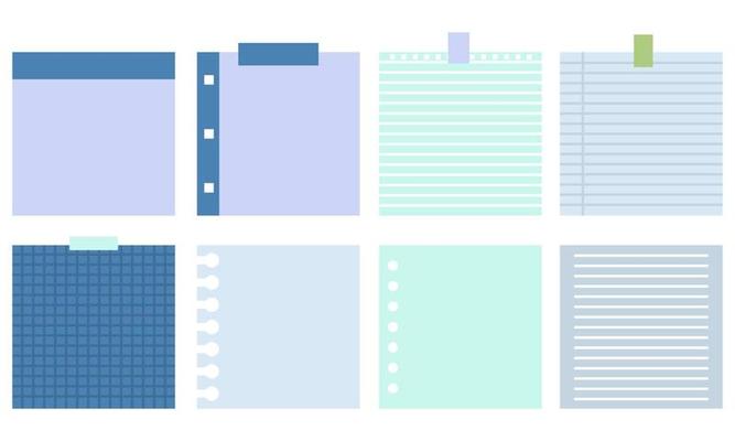 Collection of sticky note illustrations vector