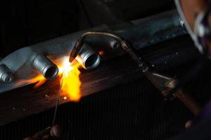 flame of welding steel photo