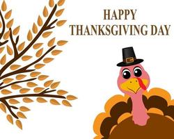 thanksgiving card and turkey vector