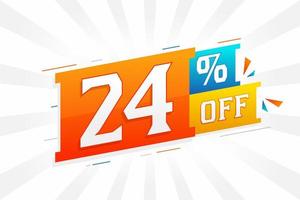 24 Percent off 3D Special promotional campaign design. 24 of 3D Discount Offer for Sale and marketing. vector