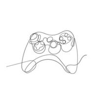 continuous line drawing joystick console illustration vector