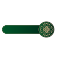 luxury mandala ornament, green and gold, round border png