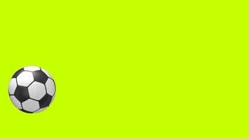 calcio verde schermo 2d animazione 4k.calcio rotante e in movimento su greenscreen.football calcio video calcio.di transizione palla senza soluzione di continuità ciclo continuo gli sport. calcio rotolamento a partire dal uno lato per un altro lato.