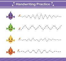 handwriting practice game.Education game for kindergarten and preschool .Educational page for kids vector