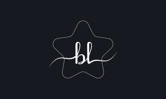 Handwriting style letter BL logo design. BL logo design vector pro vector.