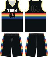 Basketball uniform template design. Basketball complete uniform front and back view . Basketball uniform vector