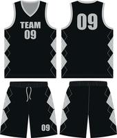 baloncesto uniforme modelo diseño. baloncesto completar uniforme frente y espalda ver . baloncesto uniforme vector