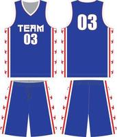 Diseño de uniformes de baloncesto. uniforme completo de baloncesto vista frontal y trasera, vector uniforme de baloncesto