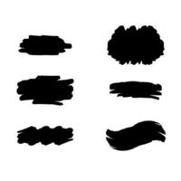 Black Brush Ink Stroke Collection vector