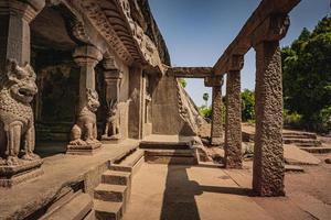 Exclusive Monolithic Rock Carved- Ramanuja Mandapam is UNESCO's World Heritage Site located at Mamallapuram or Mahabalipuram in Tamil Nadu, South India. Very ancient place in the world. photo