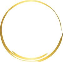 Circle Gold Brush Stroke Design Element Vector