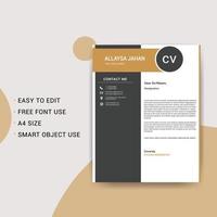 Cover letter format design template vector