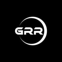 GRR letter logo design in illustration. Vector logo, calligraphy designs for logo, Poster, Invitation, etc.