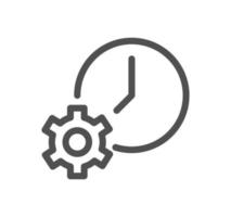 Timer and clock icon outline and linear vector. vector