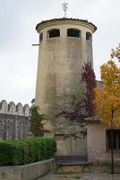 Autumn colors in Uruena. Stone fortress. photo