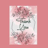 Thank you card with background vector