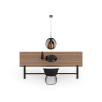 renderização 3d de perspectiva de conjunto de mesa isométrica png