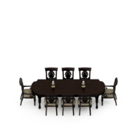 renderização 3d de perspectiva de conjunto de mesa isométrica png