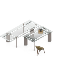 Isometric Table set Perspective 3D render png