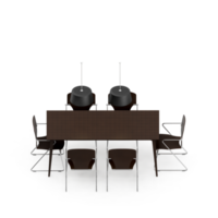 renderização 3d de perspectiva de conjunto de mesa isométrica png