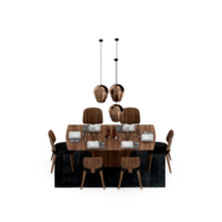 renderização 3d de perspectiva de conjunto de mesa isométrica png