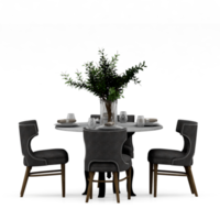 conjunto de mesa isométrica render 3d frontal png