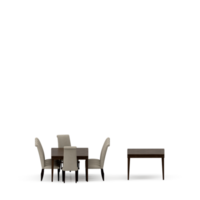 conjunto de mesa isométrica render 3d frontal png