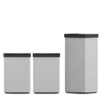 latas de lixo isométricas renderização 3d png