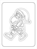 Christmas cartoon characters coloring page for kids vector